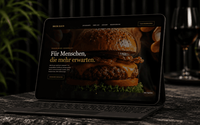 Konzeptbeispiel einer Burger-Restaurant-Website