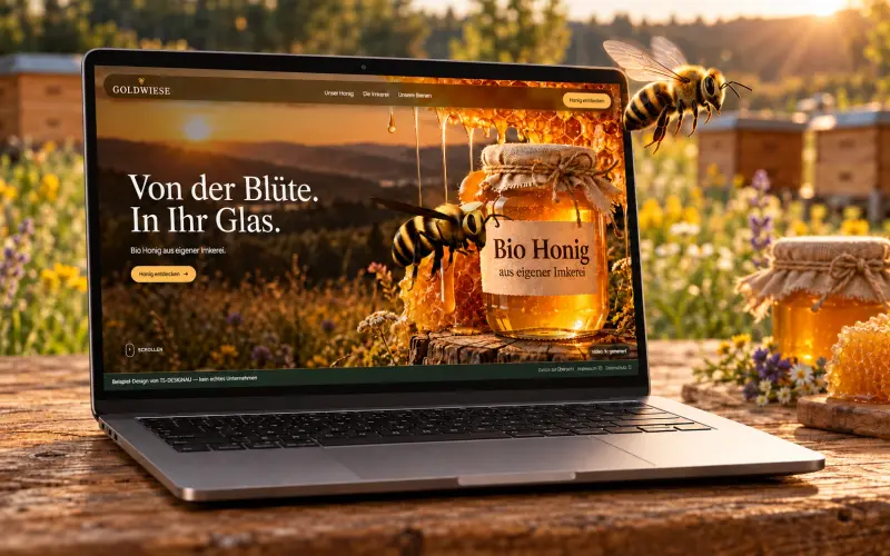 Beekeeping demo GOLDWIESE on a laptop