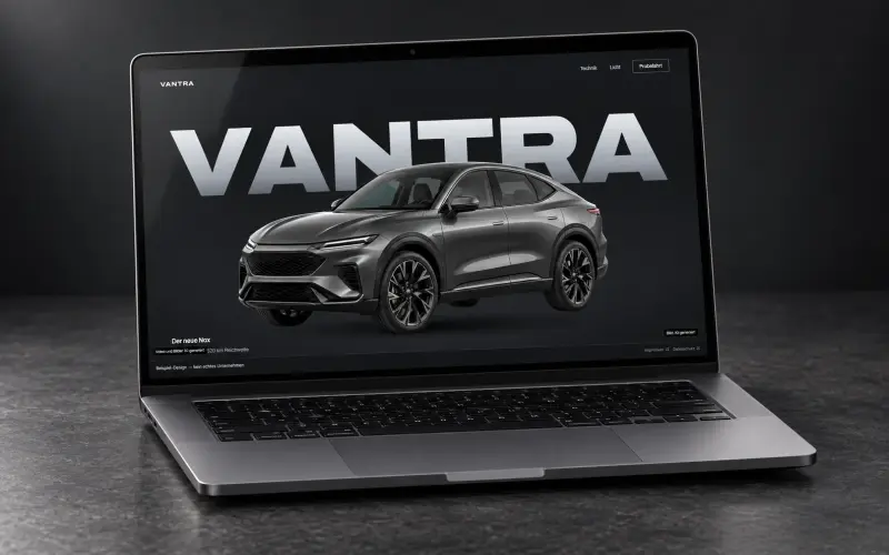Automotive demo VANTRA on a laptop