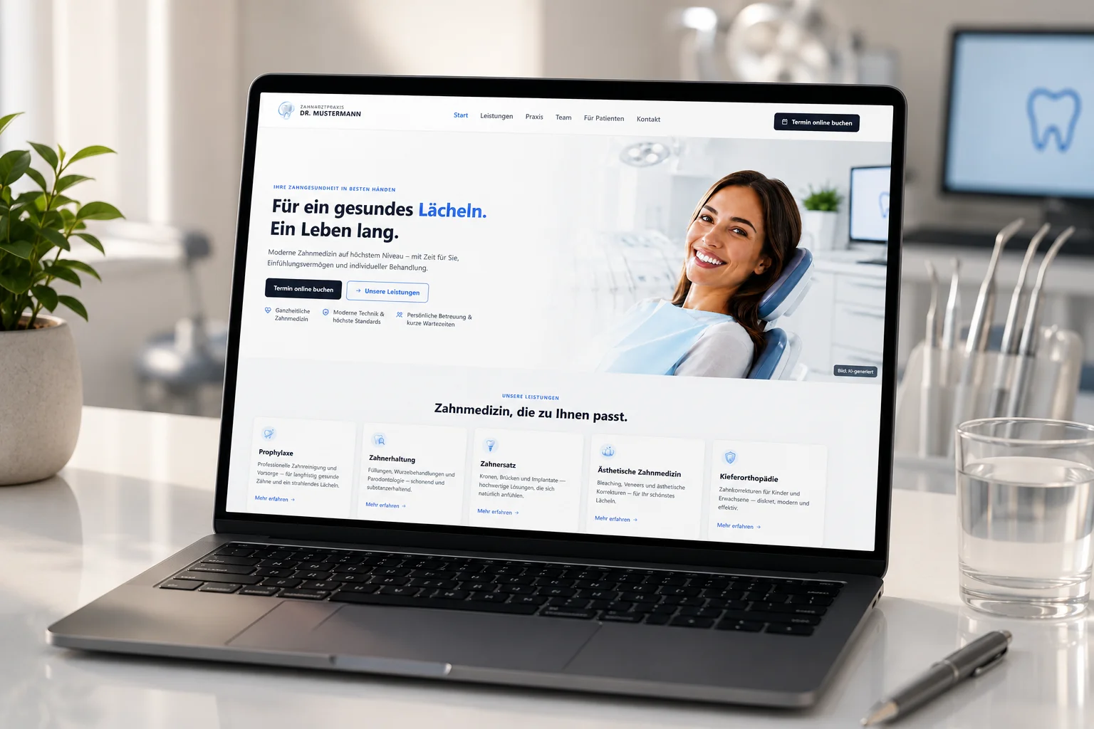 Concept demo of a dental practice website